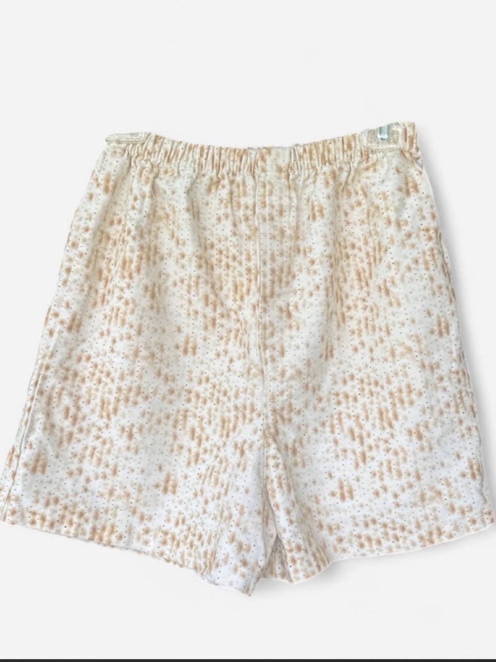 Davida Los Angeles Light Cream Speckled Elastic Waist Shorts